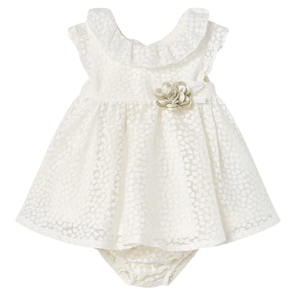 Mayoral Ivory Floral Lace Dress - Picture 1 of 2